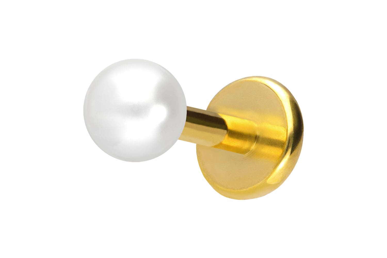 Titan Labret mit Push Fit SYNTHETISCHE PERLE